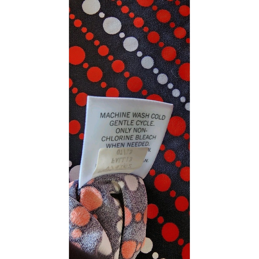 Banana Republic Maxi Dress Womens XL Navy Red White Dot Stretch Casual Long Fall - Picture 7 of 9